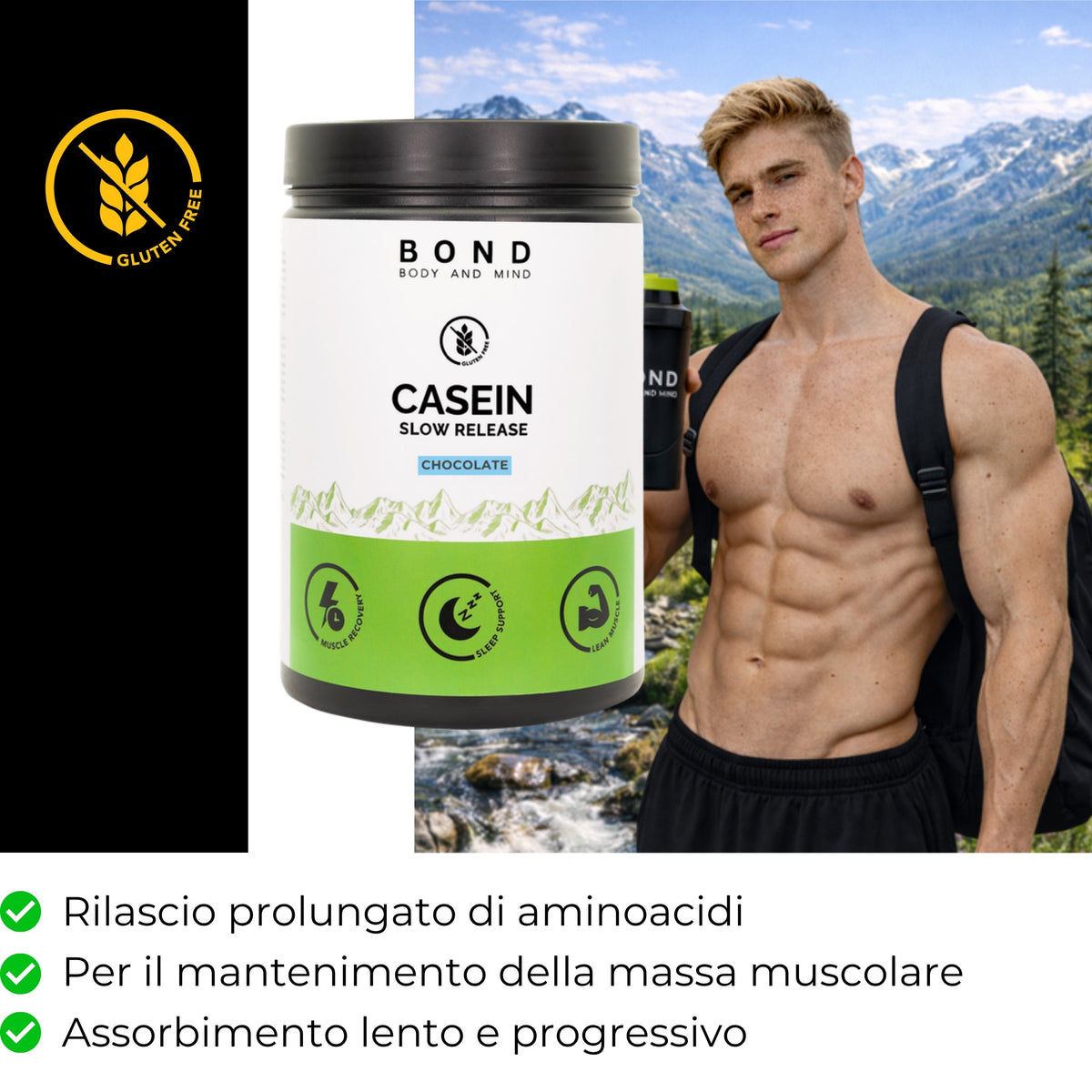 Caseina BOND – proteine del latte a lento rilascio